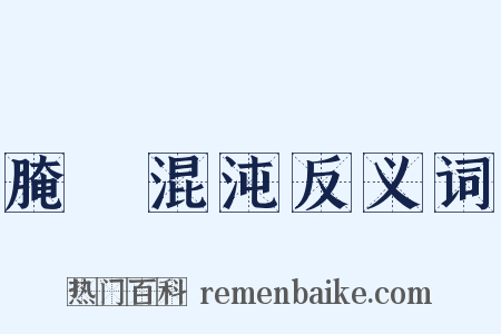 腌臜混沌反义词是什么意思的图片